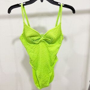 Vintage Green One Piece Swimsuit Bathing Suit 1980s